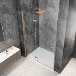 GLOBE COPPER MATT drzwi prysznicowe do wnęki 1100mm, szkło czyste, lewe
