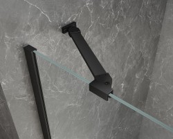 GLOBE BLACK drzwi prysznicowe do wnęki 1000mm, szkło matowe, lewe