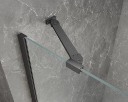 GLOBE GUN METAL drzwi prysznicowe do wnęki 1000mm, szkło matowe, prawe