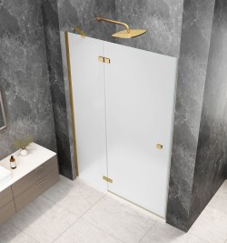 GLOBE GOLD MATT drzwi prysznicowe do wnęki 1100mm, szkło matowe, lewe