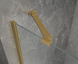 GLOBE GOLD MATT kwadratowa kabina prysznicowa 900x900mm, szkło matowe, lewe