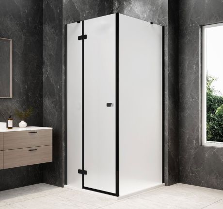 Przejdź do produktu GLOBE BLACK kwadratowa kabina prysznicowa 1000x1000mm, szkło matowe, lewe
