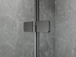 GLOBE GUN METAL kwadratowa kabina prysznicowa 1000x1000mm, szkło matowe, lewe