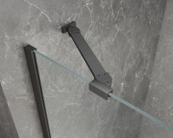 GLOBE GUN METAL kwadratowa kabina prysznicowa 1000x1000mm, szkło matowe, prawe
