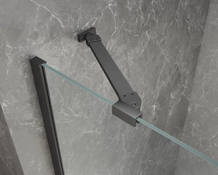GLOBE GUN METAL kwadratowa kabina prysznicowa 1000x1000mm, szkło matowe, prawe