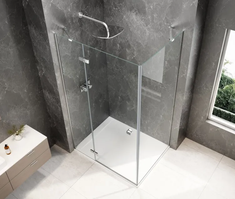 GLOBE CHROME prostokątna kabina prysznicowa 900x800mm, szkło czyste, lewe