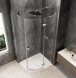 GLOBE CHROME kabina prysznicowa półokrągła 900x800mm, szkło czyste, prawe