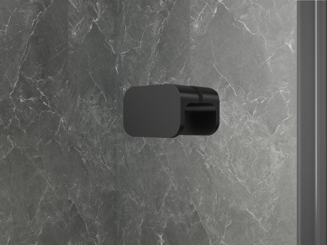 Przejdź do produktu GLOBE BLACK kabina prysznicowa półokrągła 900x800mm, szkło czyste, lewe