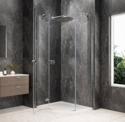 GLOBE CHROME kabina prysznicowa półokrągła 1000x800mm, szkło czyste, lewe