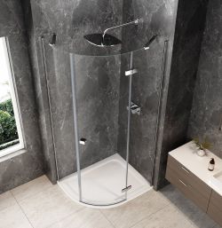 GLOBE CHROME kabina prysznicowa półokrągła 1000x800mm, szkło czyste, prawe