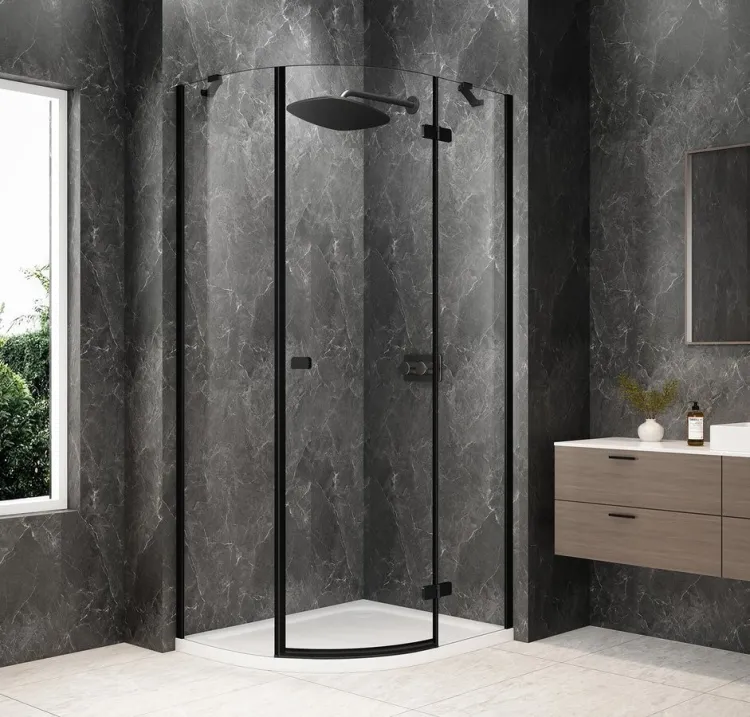 GLOBE BLACK kabina prysznicowa półokrągła 1000x900mm, szkło czyste, prawe