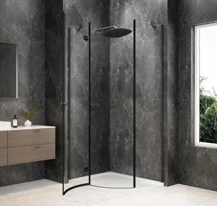 GLOBE GUN METAL kabina prysznicowa półokrągła 1000x900mm, szkło czyste, lewe