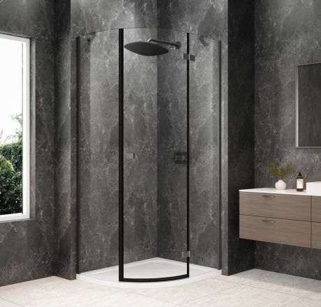 Przejdź do produktu GLOBE GUN METAL kabina prysznicowa półokrągła 1000x900mm, szkło czyste, prawe
