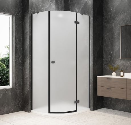 Przejdź do produktu GLOBE GUN METAL kabina prysznicowa półokrągła 1000x900mm, szkło matowe, prawe