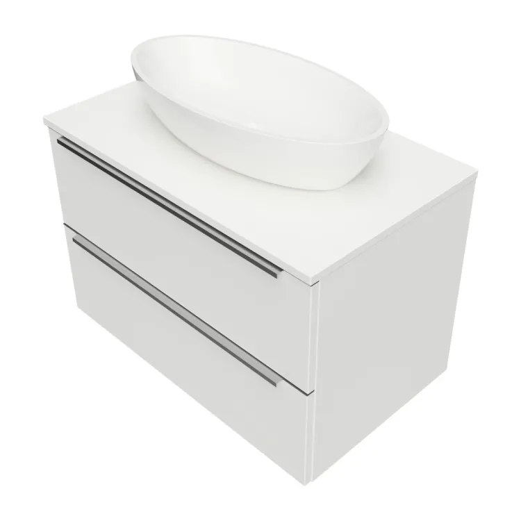 DREAMSET szafka dolna, 76 x 46 cm, z blatem i umywalką nablatową Marble+