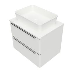 DREAMSET szafka dolna, 60 x 46 cm, z blatem i umywalką nablatową Marble+