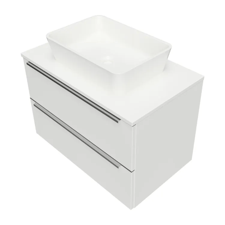DREAMSET szafka dolna, 76 x 46 cm, z blatem i umywalką nablatową Marble+