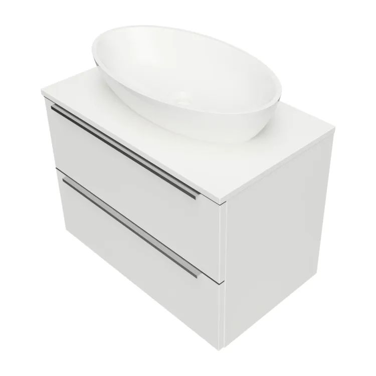 DREAMSET szafka dolna, 70 x 42 cm, z blatem i umywalką nablatową Marble+