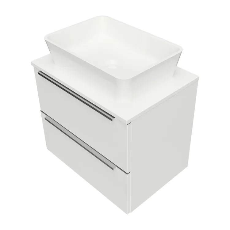 DREAMSET szafka dolna, 60 x 42 cm, z blatem i umywalką nablatową Marble+