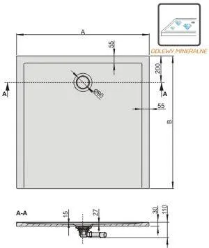 Brodzik prostokątny 70x90 cm Sanplast B-M/SPACE 645-290-0120-01-000 