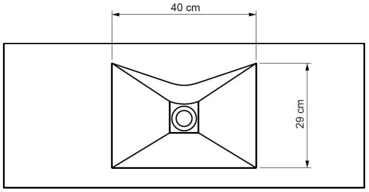 Umywalka Solid Surface na indywidualny wymiar z misą Cross 40x29 cm SOL