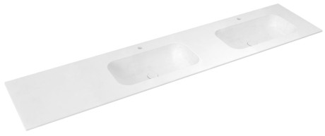 Przejdź do produktu ARUBA umywalka podwójna prawa, 240x51,5 cm, Rockstone biały mat
