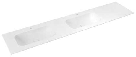 Przejdź do produktu ARUBA umywalka podwójna lewa, 250x51,5 cm, Rockstone biały mat