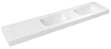 Przejdź do produktu EMICO umywalka podwójna prawa, 230x50 cm, wersja L, Rockstone biały mat