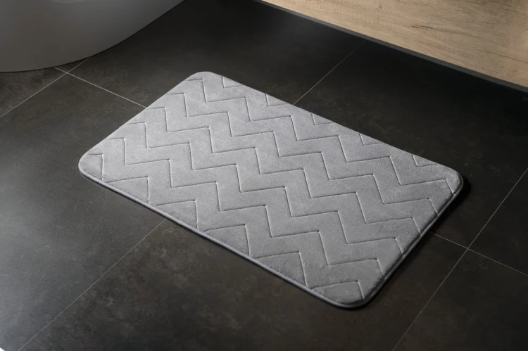 MOUSSE dywanik łazienkowy, 50x80cm, 100% polyester, antypoślizgowa, szary