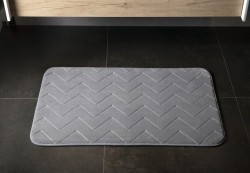 MOUSSE dywanik łazienkowy, 50x80cm, 100% polyester, antypoślizgowa, szary