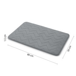 MOUSSE dywanik łazienkowy, 50x80cm, 100% polyester, antypoślizgowa, szary
