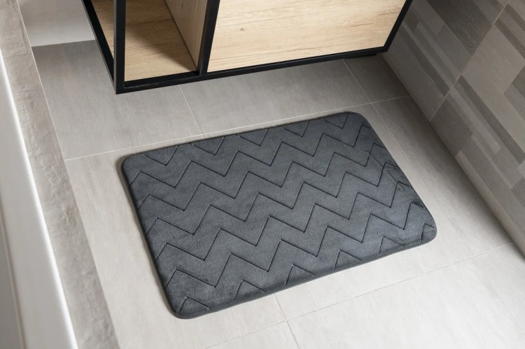 MOUSSE dywanik łazienkowy, 50x80cm, 100% polyester, antypoślizgowa, antracyt