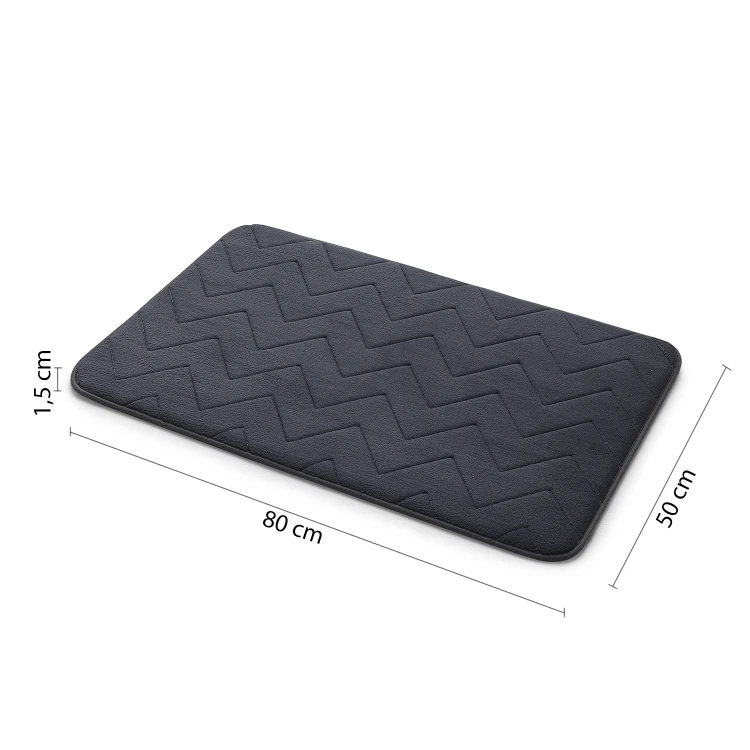 MOUSSE dywanik łazienkowy, 50x80cm, 100% polyester, antypoślizgowa, antracyt