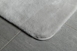 FUZZY dywanik łazienkowy, 50x80cm, 100% polyester, antypoślizgowa, szary