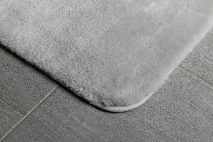 FUZZY dywanik łazienkowy, 50x80cm, 100% polyester, antypoślizgowa, szary