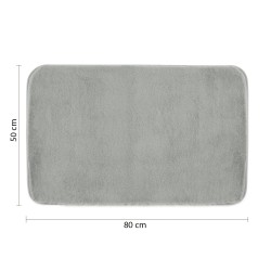FUZZY dywanik łazienkowy, 50x80cm, 100% polyester, antypoślizgowa, szary