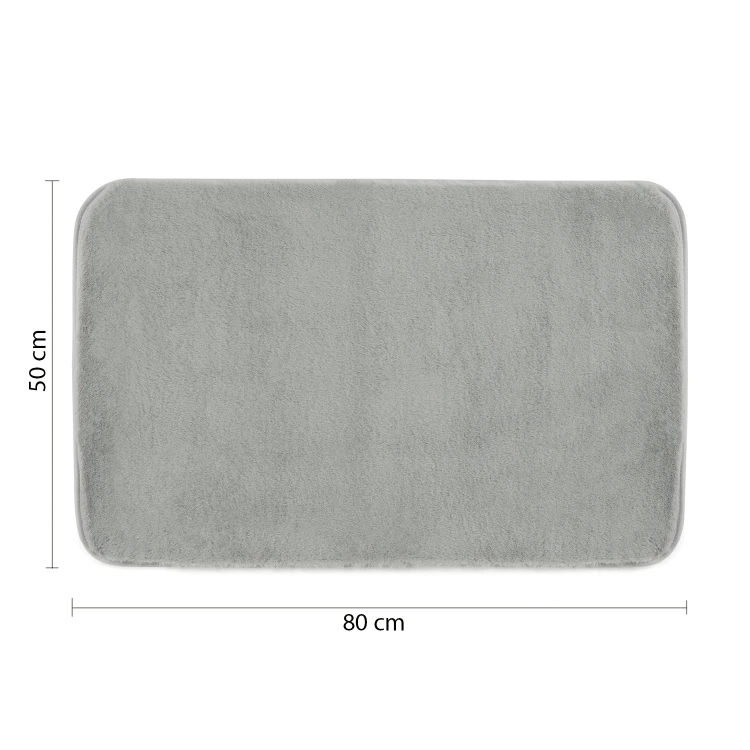 FUZZY dywanik łazienkowy, 50x80cm, 100% polyester, antypoślizgowa, szary