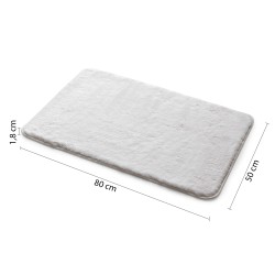 FUZZY dywanik łazienkowy, 50x80cm, 100% polyester, antypoślizgowa, biały