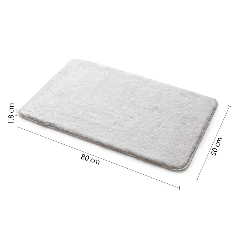FUZZY dywanik łazienkowy, 50x80cm, 100% polyester, antypoślizgowa, biały