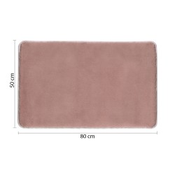 FUZZY dywanik łazienkowy, 50x80cm, 100% polyester, antypoślizgowa, różowy