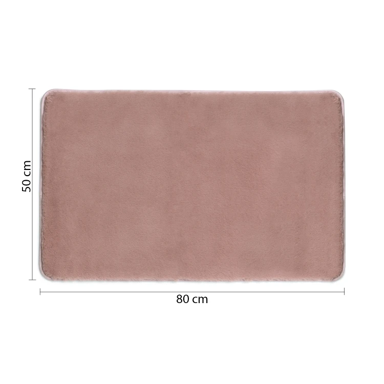 FUZZY dywanik łazienkowy, 50x80cm, 100% polyester, antypoślizgowa, różowy