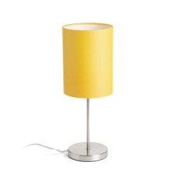 RENDL NYC/RON 15/20 stołowa Polycotton biała/nikiel 230V LED E27 15W