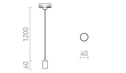 RENDL ARAQ do 3-faz. szyny wisząca mosiądz szczotkowana/czarna 230V LED E27 15W