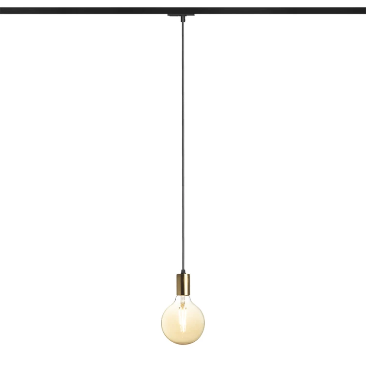 RENDL ARAQ do 1-faz. szyny wisząca mosiądz szczotkowana/czarna 230V LED E27 15W
