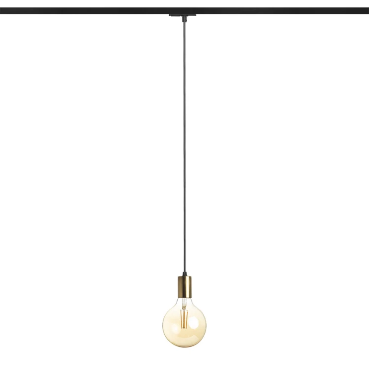 RENDL ARAQ do 1-faz. szyny wisząca mosiądz szczotkowana/czarna 230V LED E27 15W