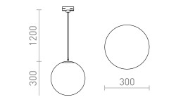 RENDL LUNA 30 do 3-faz. szyny szkło opalowe/chrom 230V LED E27 15W