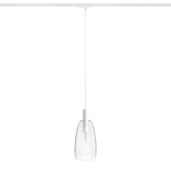 RENDL BELLINI L E14 do 1-faz. szyny wisząca biała szkło przezroczyste 230V LED E14 15W