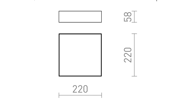 RENDL LARISA SQ 22 DIMM sufitowa czarna 230V LED 20W 3000K