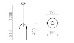 RENDL JULIETTA 31 do 3-faz. szyny szkło opalowe/czarna 230V LED E27 15W