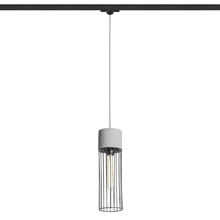 RENDL BURTON do 3-faz. szyny beton/czarna 230V LED E27 11W